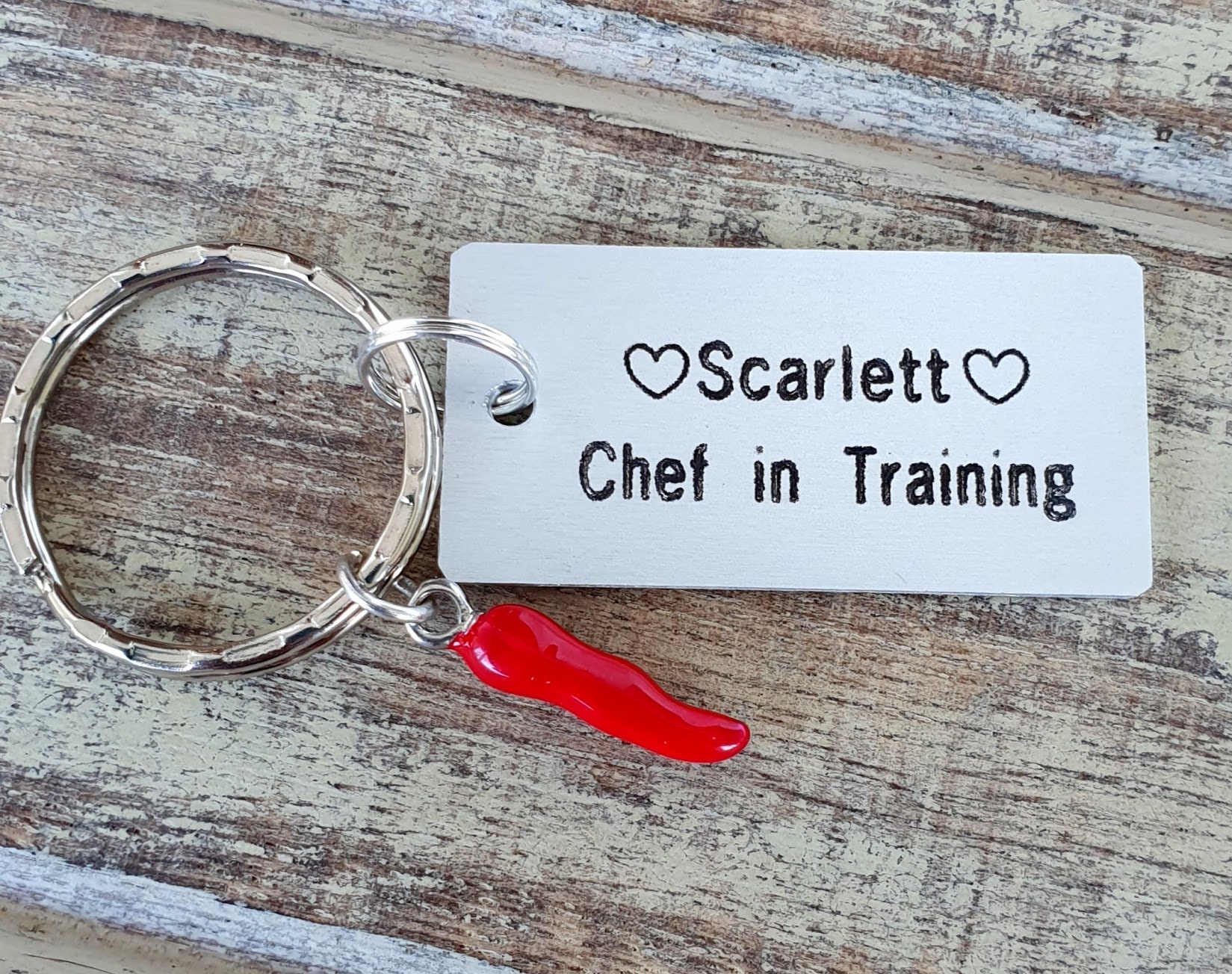 Personalized Chef in Training Keychain, Engraved Key Ring, Custom ...