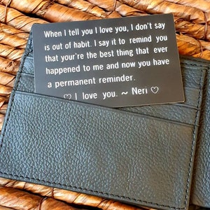 Personalized Engraved Wallet Card, When I Tell You, Couple, Husband ...