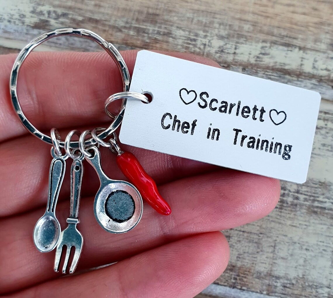 Personalized Chef in Training Keychain Engraved Key Ring - Etsy
