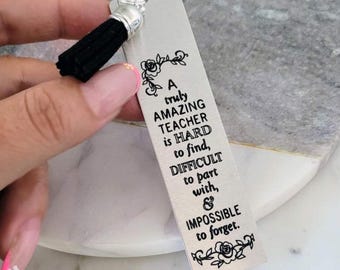 Teacher Bookmark, World&#39;s Best Math Teacher Custom Engraved Metal Bookmark, Unique Gift for Teachers, Teacher Appreciation Gift from Student
