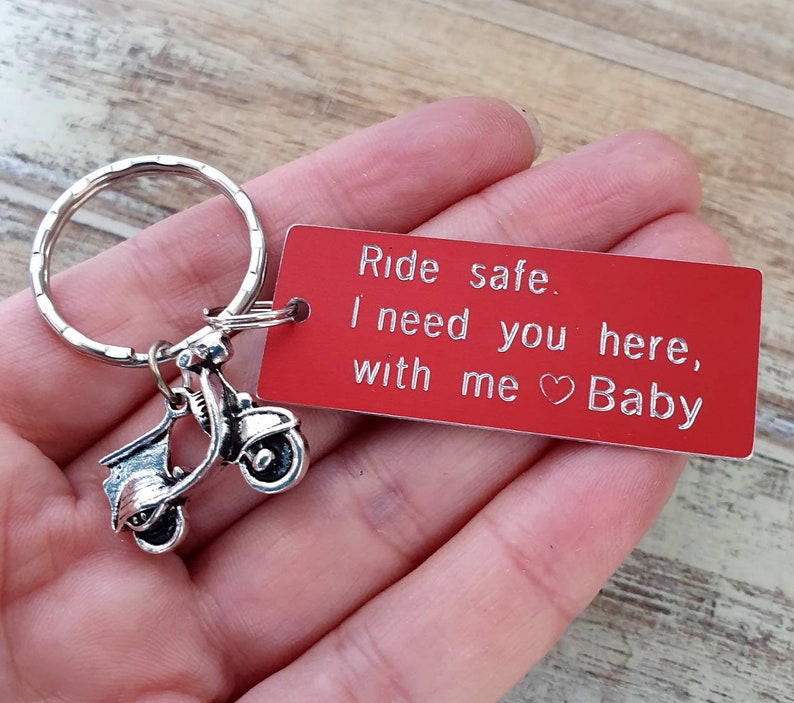 Ride Safe Keychain Personalized Scooter Charm Motor Etsy