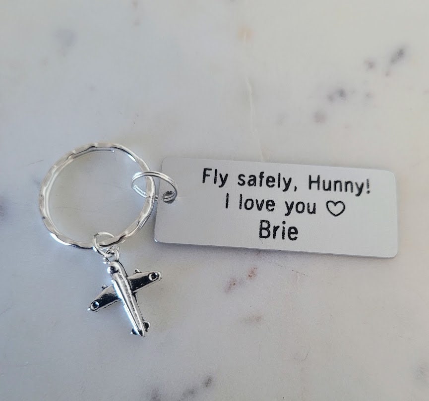 Fly Safe Airplane Travel Keychain - Gift For Pilots, Flight Attendants & Travel Lovers