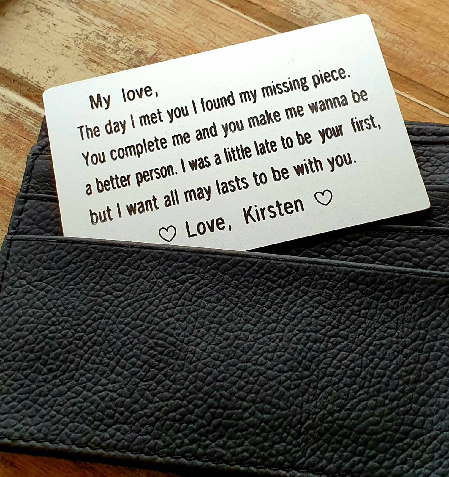 Personalized Engraved Wallet Card When I Tell You Couple | Etsy