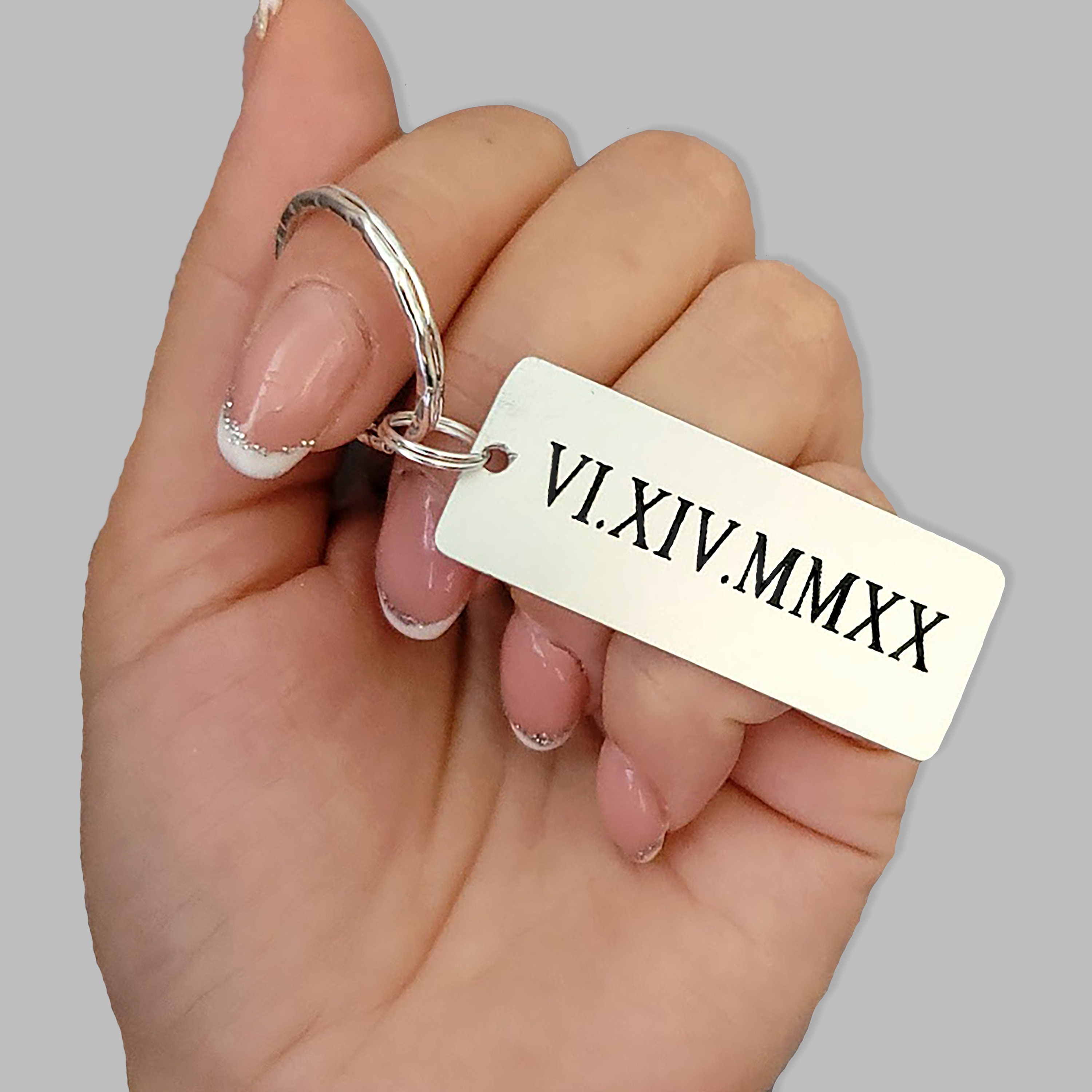 Engraved date keychain new arrivals