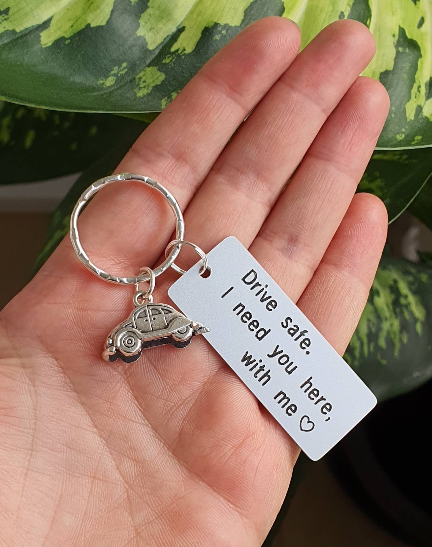 Drive Safe Keychain Personalized Keychain Car Charm Couples Etsy