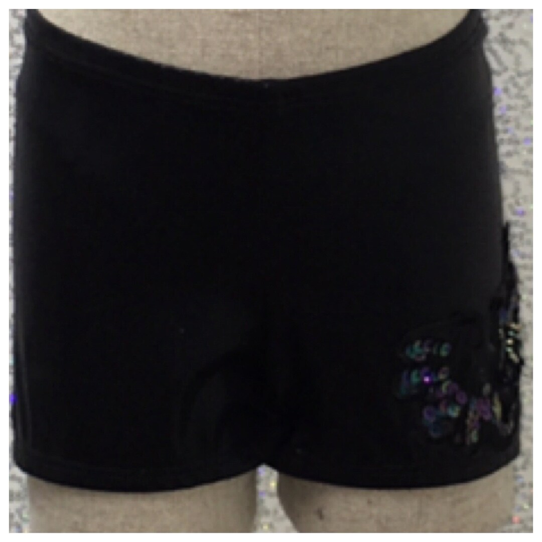 Black Lurex Sparkly Booty Shorts