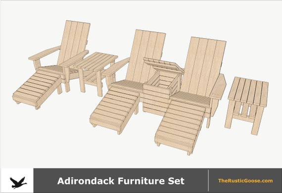 Adirondack Style Outdoor Furniture Plans Etsy