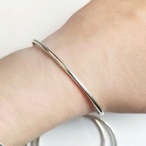 925 silver bangle bracelet handmade in France