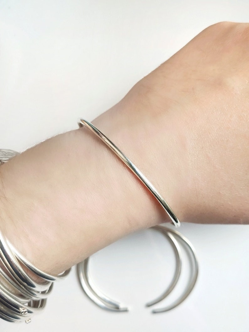 Jonc bracelet in silver 925 handmade in France image 1