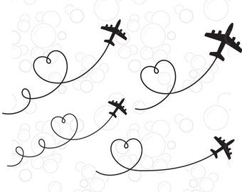 Download Airplane Heart Svg Etsy