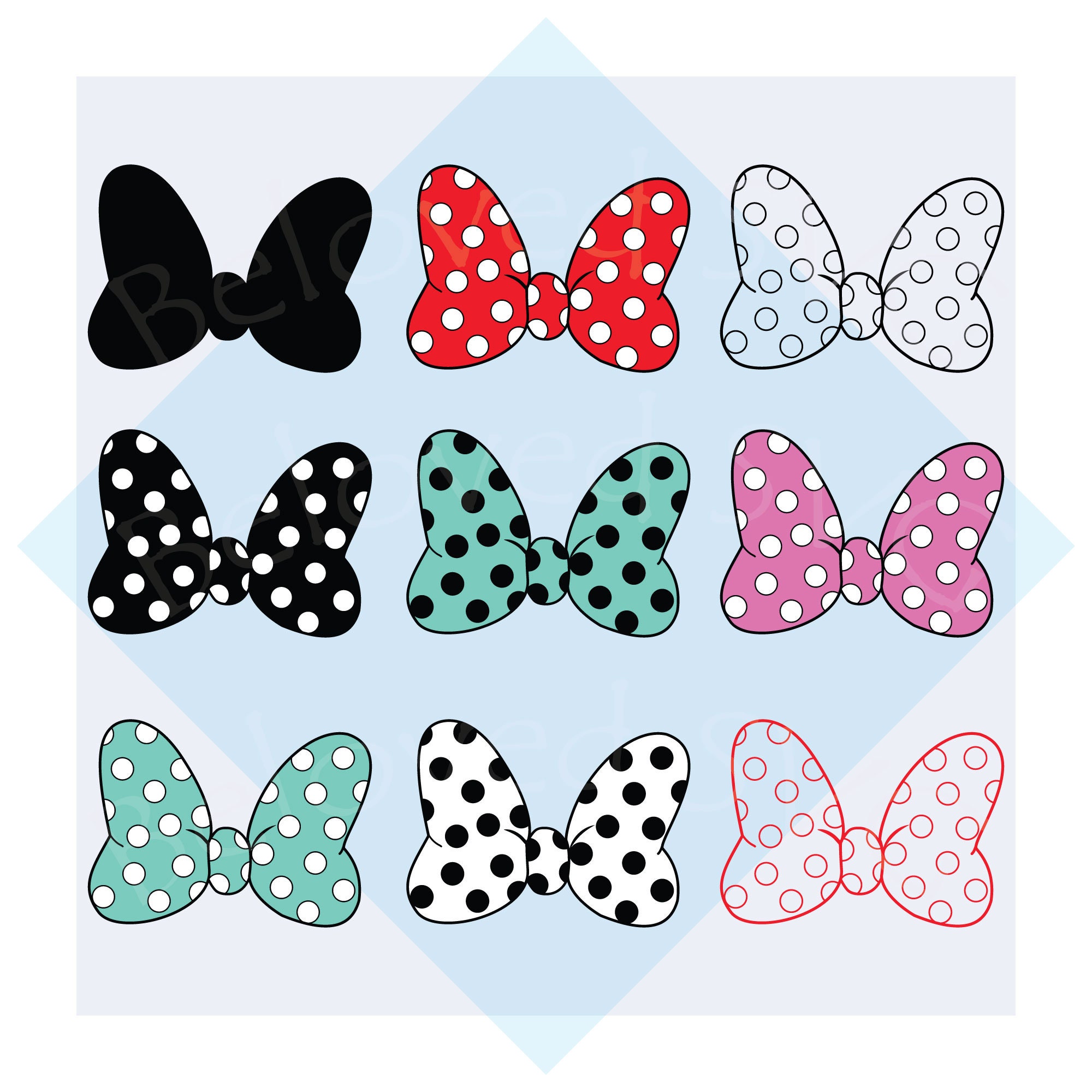 Cut Files Cameo Polka Dot Bow Svg Polka Dot Bow Clipart Bow SVG EPS