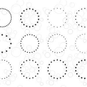 Stars in circle SVG, monogram frame cut file for cutting