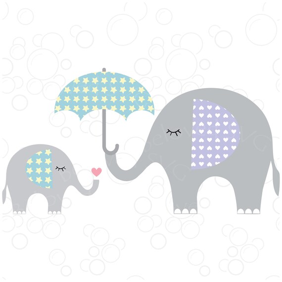Download Silhouette Mom And Baby Elephant Clipart - Get Images Four