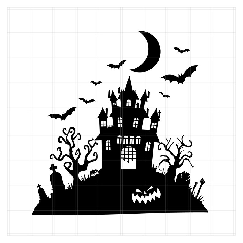Download Halloween Castle svg Halloween svg Haunted House svg | Etsy