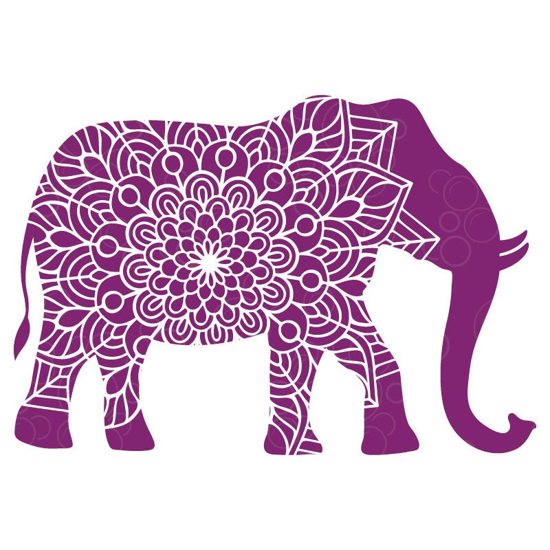 Download Two Cute Elephants Mandala Flower Svg Elephant Mandala Svg Etsy