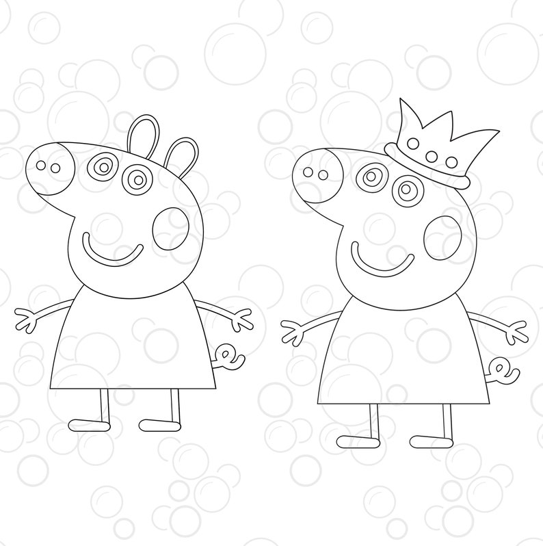 Download Two Cute liniar Peppa Pigs SVG Peppa Pig SVG Peppa Pig ...