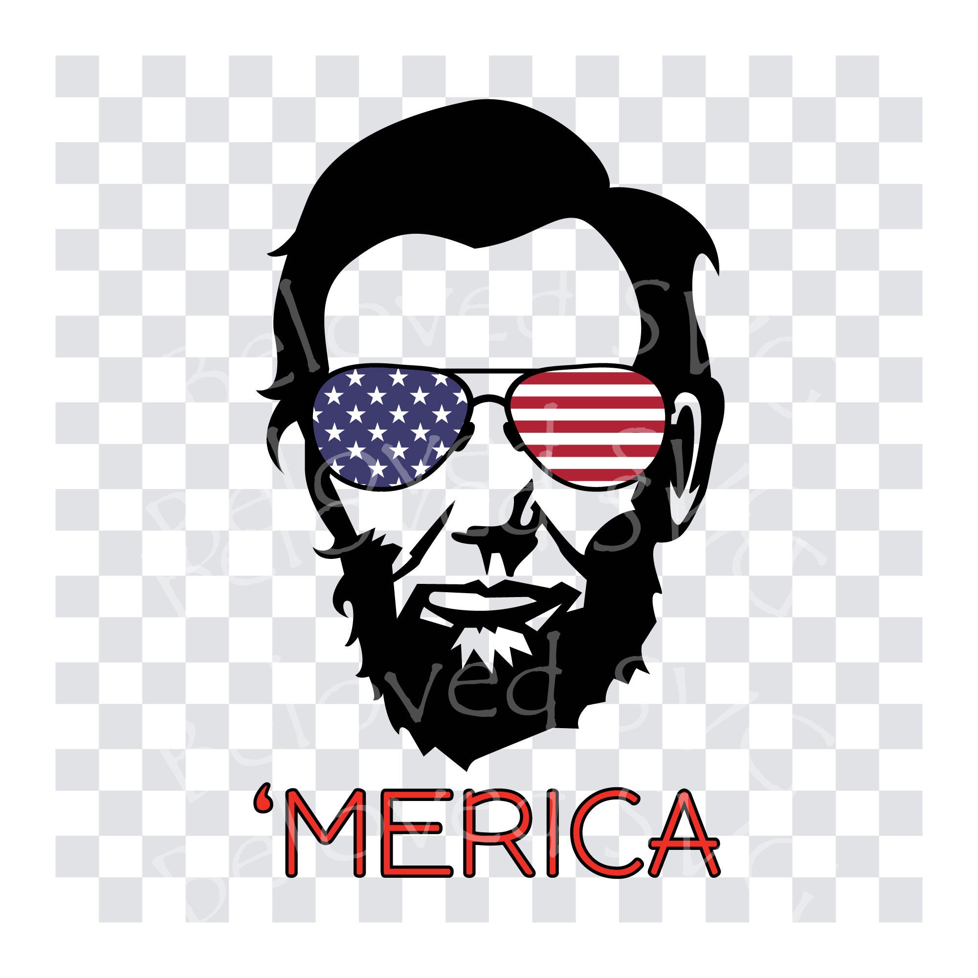 Download Abraham Lincoln In Flag Glasses Svg Png Merica Fourth Etsy