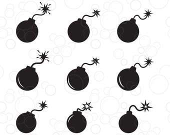 Bomba SVG, archivo de corte de bomba, bomba PNG, silueta de bomba, monograma de bomba SVG, archivo de corte de bomba, bomba vectorial, imprimir bomba