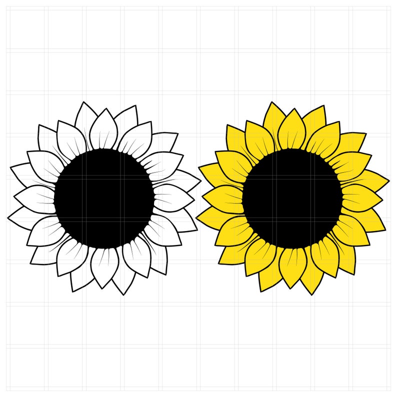 2 Sunflower SVG Cut Files Silhouette Cut File Cricut SVG - Etsy