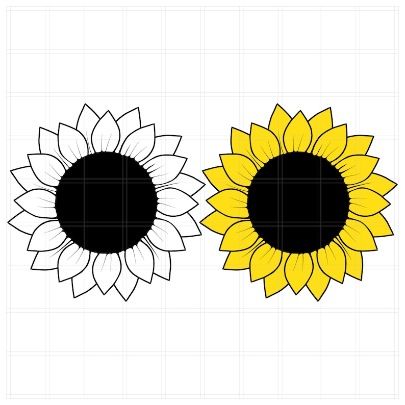 Download 2 Sunflower SVG cut files Silhouette Cut File Cricut SVG ...