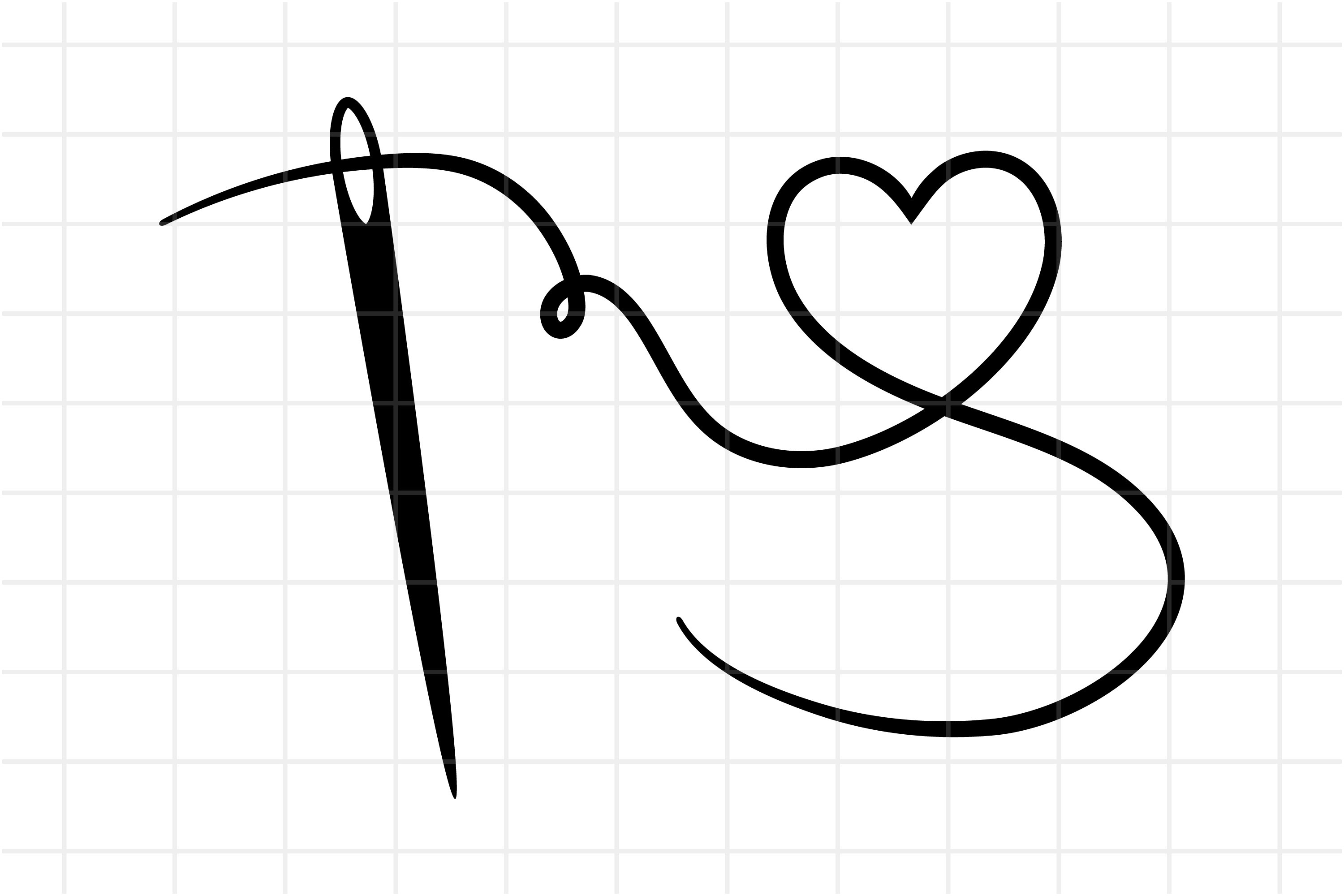 Heart with a needle thread SVG Cut File. Sew stitch SVG. Etsy