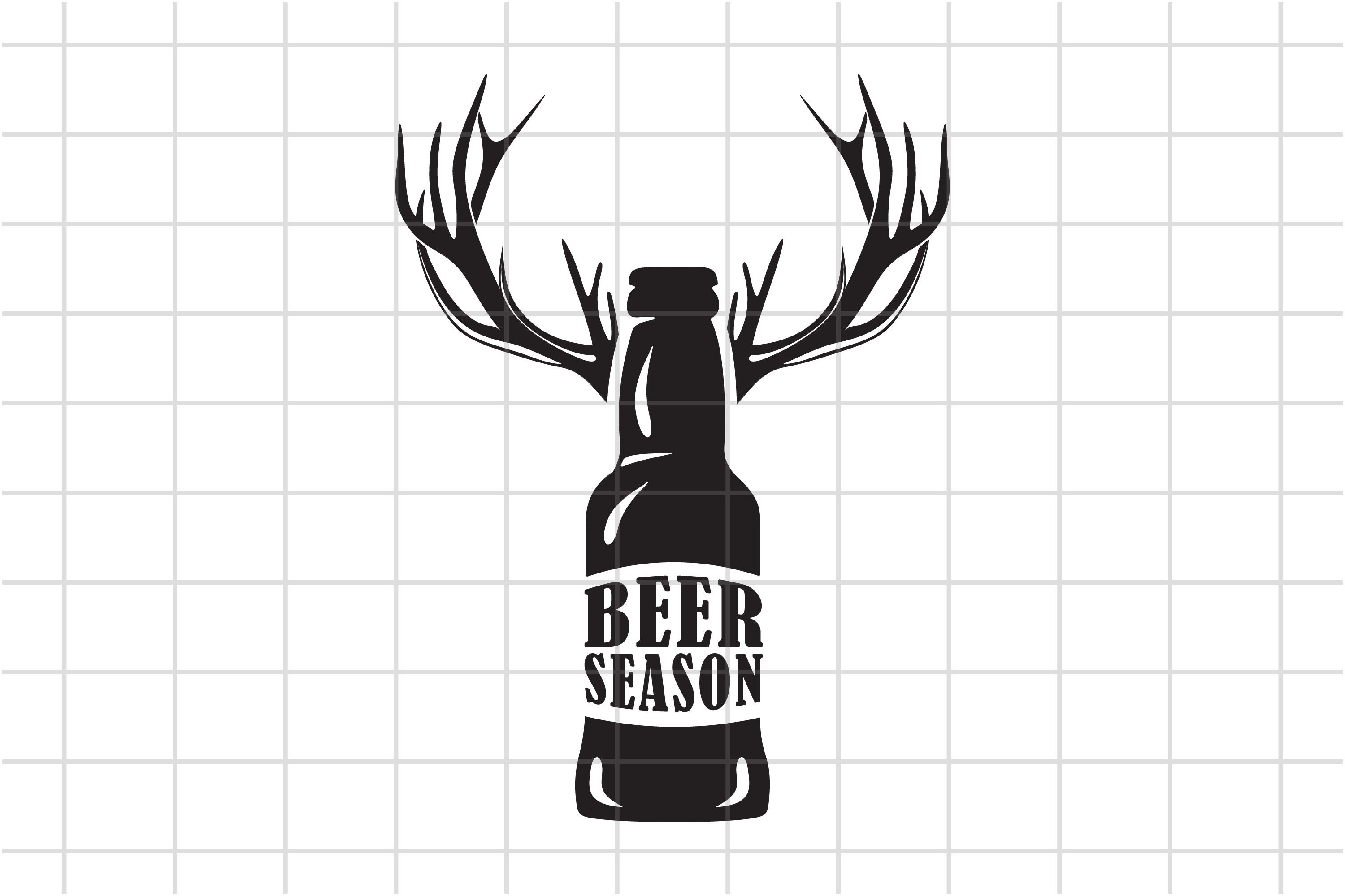 Beer Season SVG Hunting Beer Bottle Beer Deer Horns Cut Etsy
