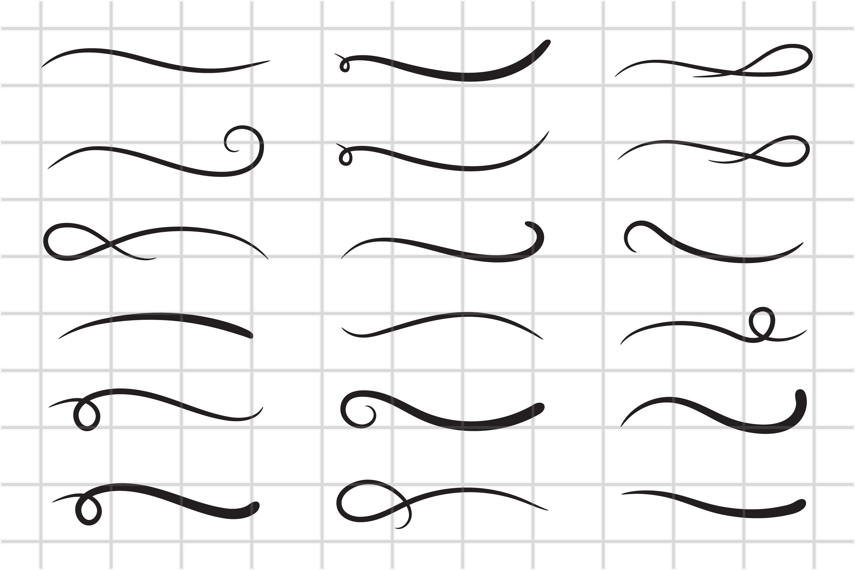 Swishes Swashes Swoops Cut File SVG. Hand Drawn Curly Etsy India