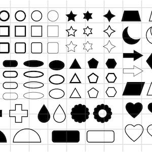 Basic shapes SVG, Cut File Clipart for Silhouette and Cricut