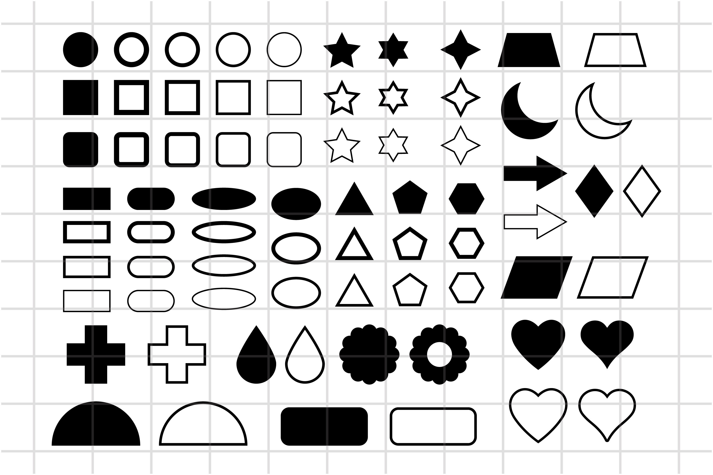 Basic Shapes Outline Svg Vector Files Shapes Png Premium Svg | Sexiz Pix