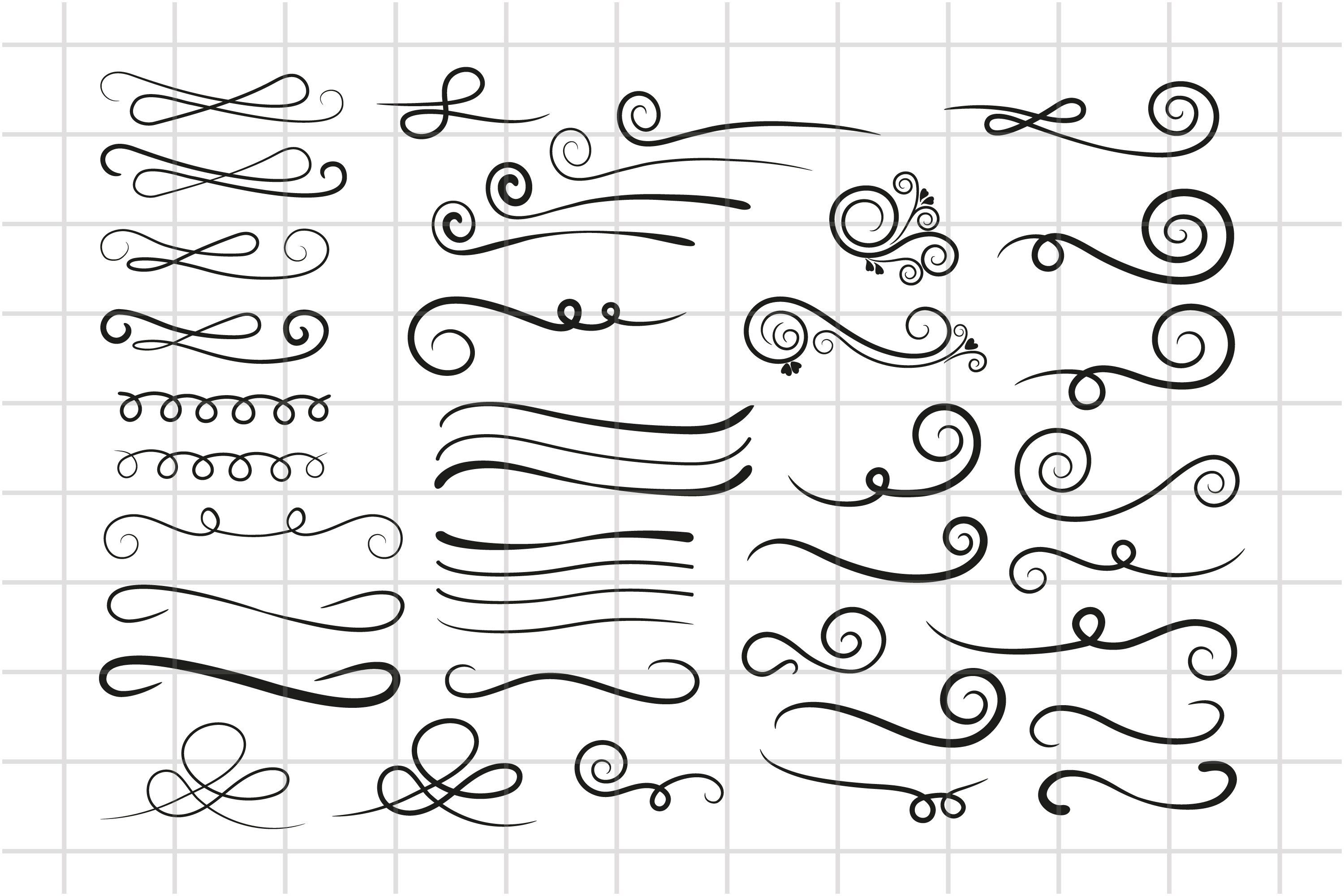 Swirl SVG Cut File, Swoosh Flourish sign, Cut (1570602)