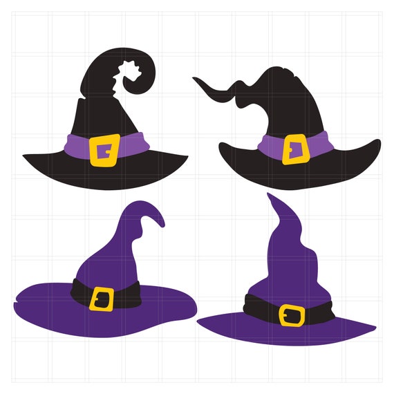 Cuatro lindos sombreros de bruja para Halloween SVG sombrero - Etsy México