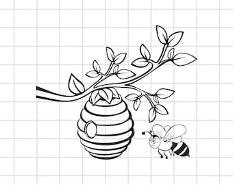 Beehive SVG, Honey Bee Cut File, Clipart, Cutting file for Cricut Silhouette