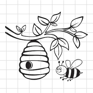 Beehive SVG, Honey Bee Cut File, Clipart, Cutting file for Cricut Silhouette