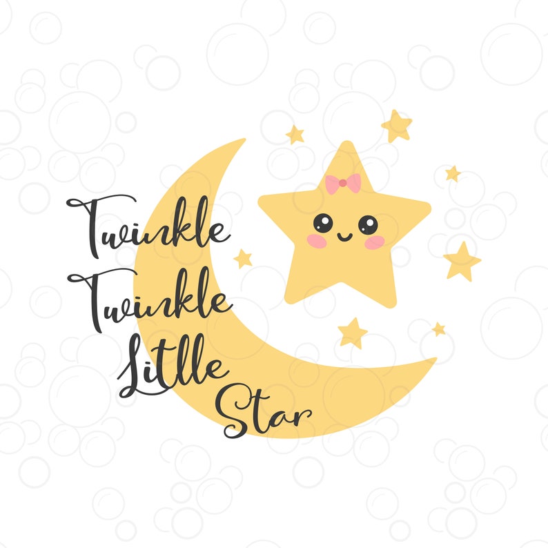 Twinkle twinkle little star svg baby girl svg png Cutting | Etsy