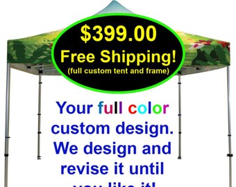 2 Custom Printed 10 X 10 Replacement Tent Canopy Covers 300d Etsy