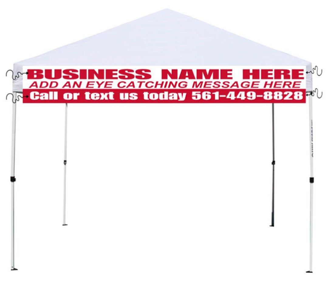 Cutom Rafter Banner Canopy Vinyl Banner 9ft X 1ft Full Color Custom Printed Banner Full Kit ...