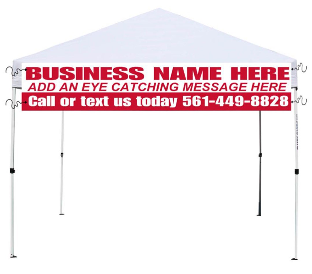 Canopy Vinyl Banner 9ft X 1 1/2ft Full Color Custom Printed Banner Full