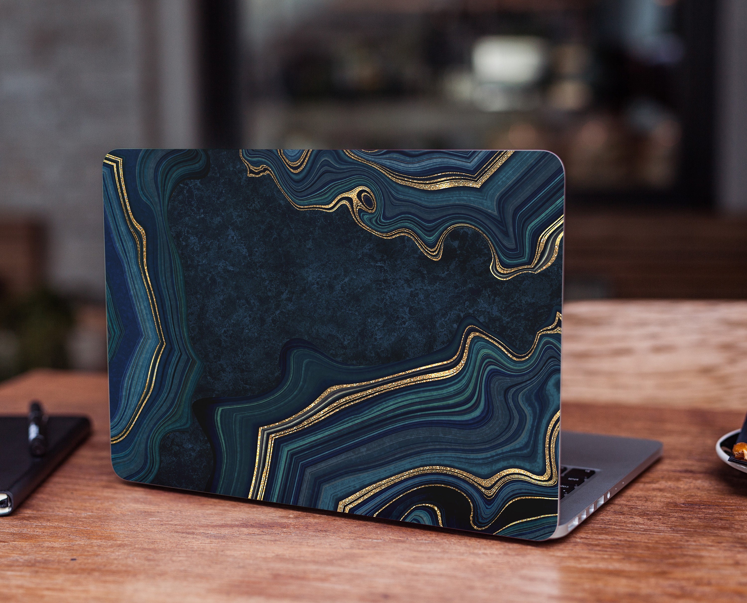 Dark Blue Mineral Laptop Skins HP Lenovo Computer Decals Etsy UK