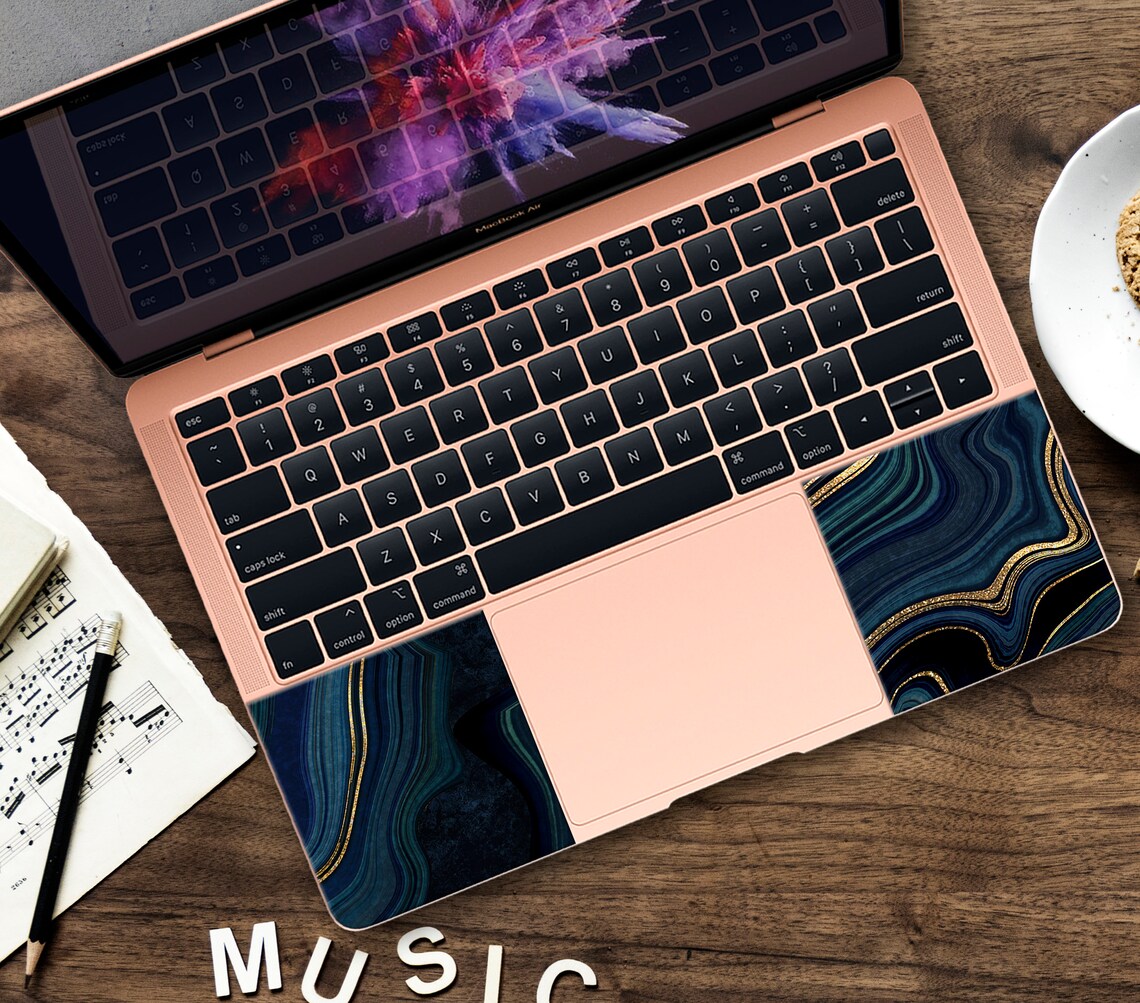 Dark Blue Mineral Laptop Skins HP Lenovo Computer Decals Etsy