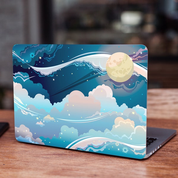 Clouds Moon Laptop Skins Macbook Hp Lenovo Asus Pattern Vinyl Stickers Notebook Dell Chromebook Acer Laptop Decal For Any Laptop