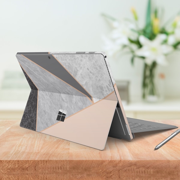 Pink Pastel Geometric Surface Book 2 Skins Light Gray Marble Microsoft Laptop Surface Pro 5 Stickers Surface Pro 4 Black Protector Decals