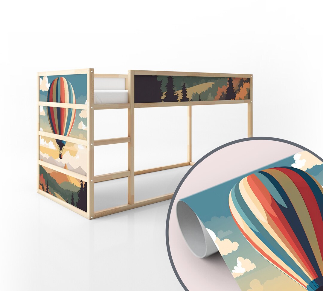 Kura Bed Decal Ikea Hot Air Balloon Cloud Kura Kids Room Decor Etsy