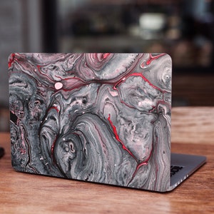 Iridescent Gray Divorce Laptop Skins Samsung Surface HP Dell Red Cracked Computer Decals Acer 11" Lenovo 13 inch Dell Pattern Stickers
