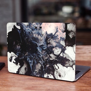 Black Marble Divorce Laptop Skins / Gray Cracked Marble Computer Decals Acer 11" Lenovo 13 inch  HP 15  Dell 16 inch MacBook White Pattern