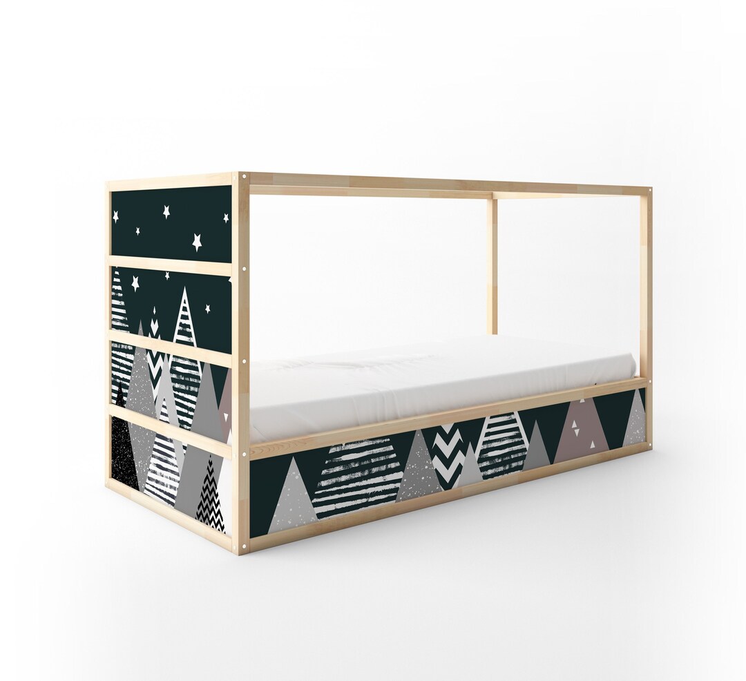 IKEA KURA Bunk Bed Decals Mountains Stickers Bed Wraps DIY Ikea Hack
