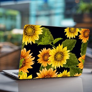 Blossom Sunflowers Universal Laptop Skins Samsung Yellow Flowers Pattern Vinyl Decal Dell Hp Lenovo Asus Chromebook Acer Black Laptop Decals