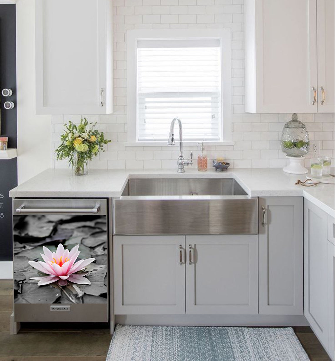 Dishwasher Wraps Kitchen Decor Water Lily Dishwasher Skin Etsy