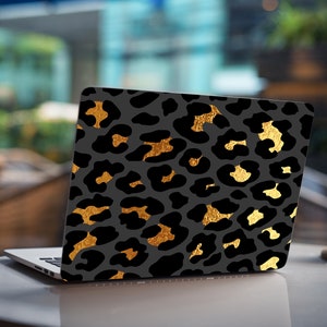 Golden Leopard Texture Laptop Skins Lenovo Asus Acer Pattern Stickers Samsung Notebook Animals Print Vinyl Laptop Decals Dell Hp Chromebook