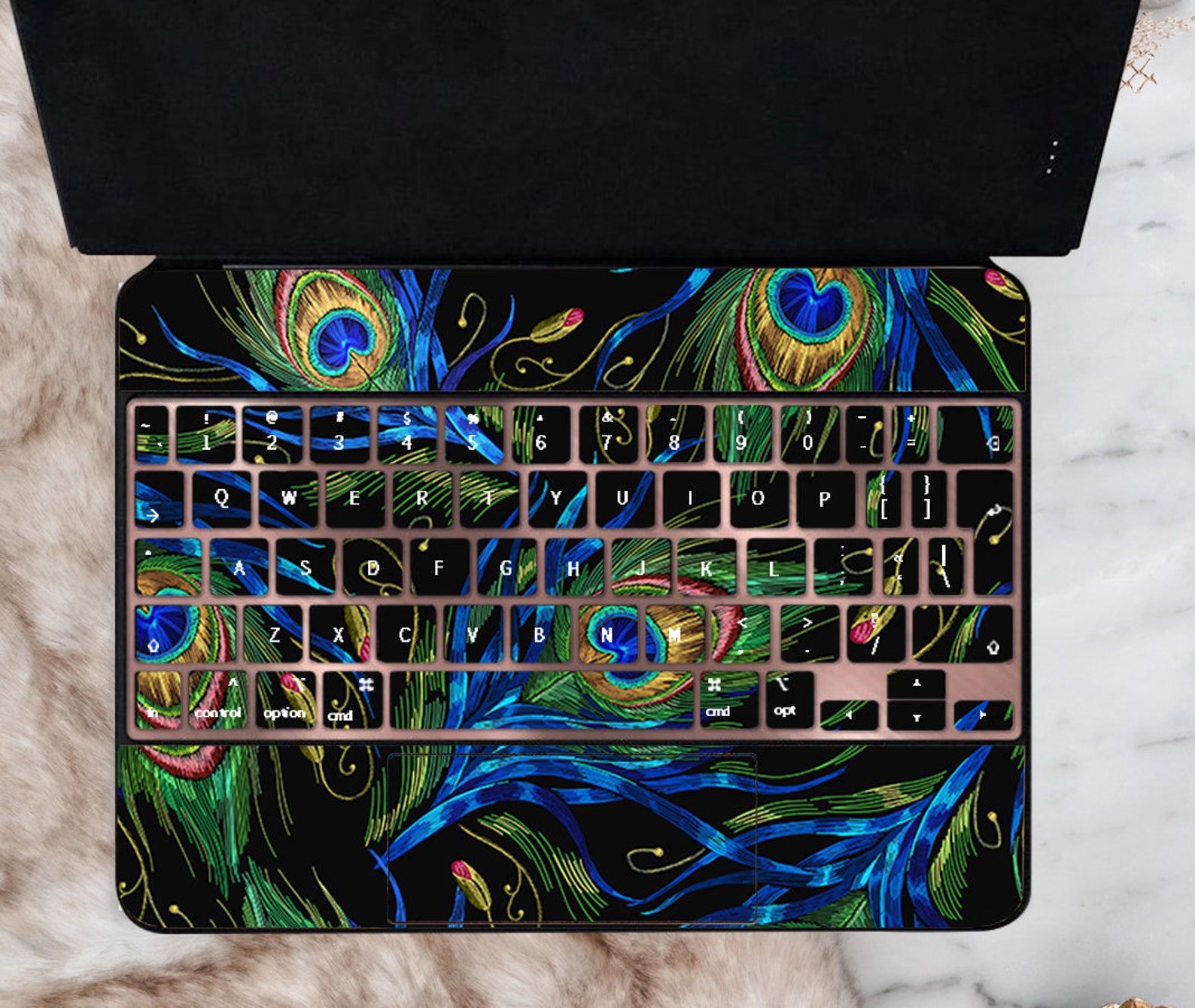 Peacock Feather Stickers Magic Keyboard Ipad 11 Gen Etsy