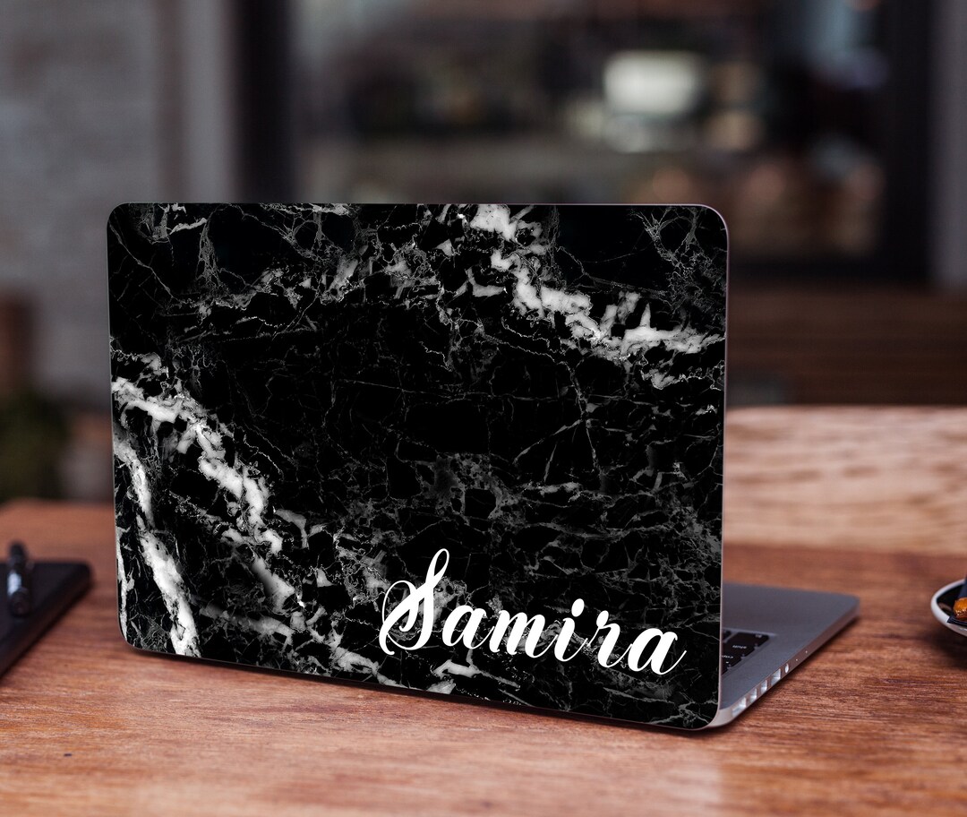 Black Marble Custom Laptop Skins Lenovo Surface Chromebook White